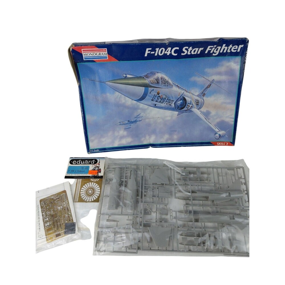 Monogram Model Kit F-104C Starfighter w/Upgraded Edvard Kits Open Box Complete